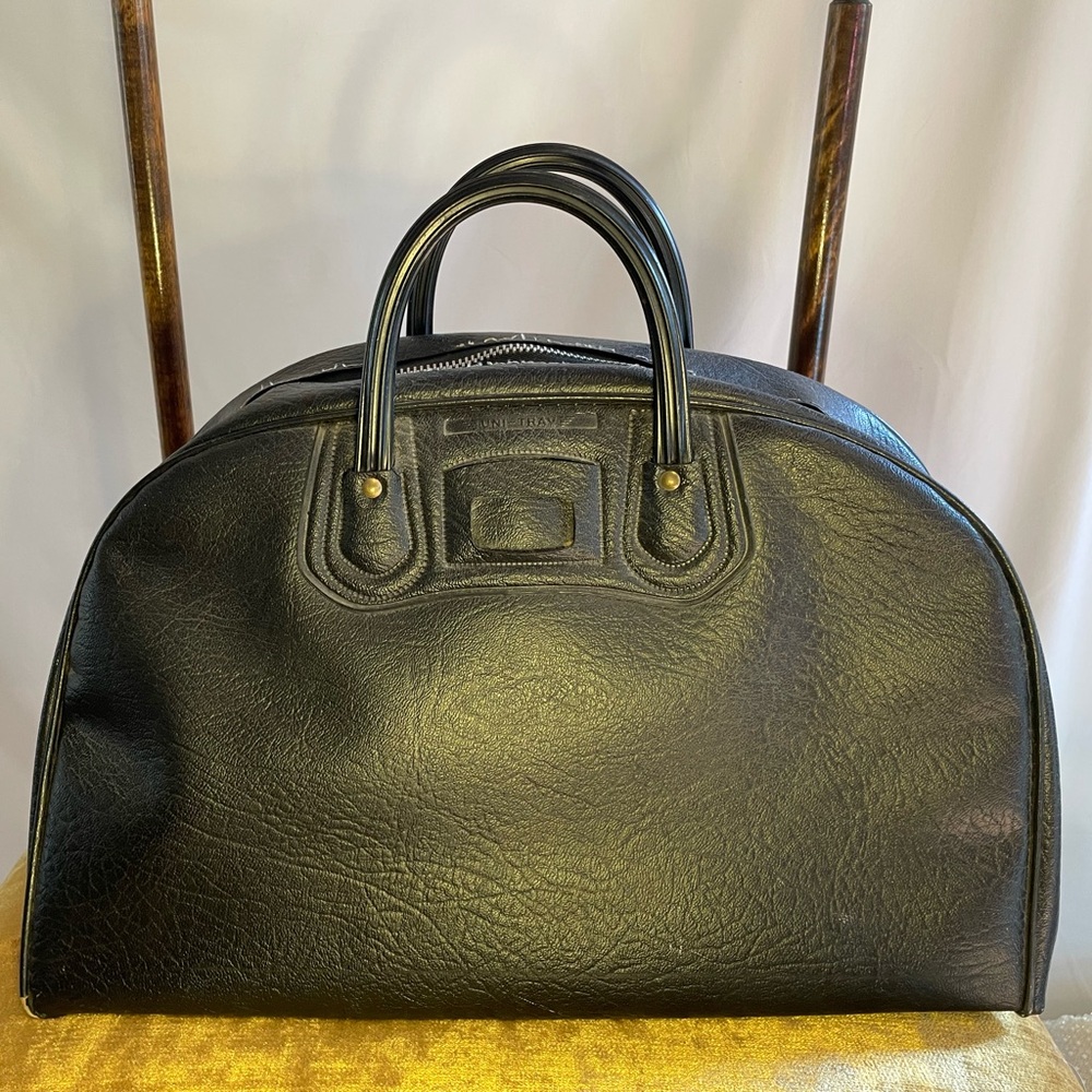 Large, Vintage, Black Leather Handbag